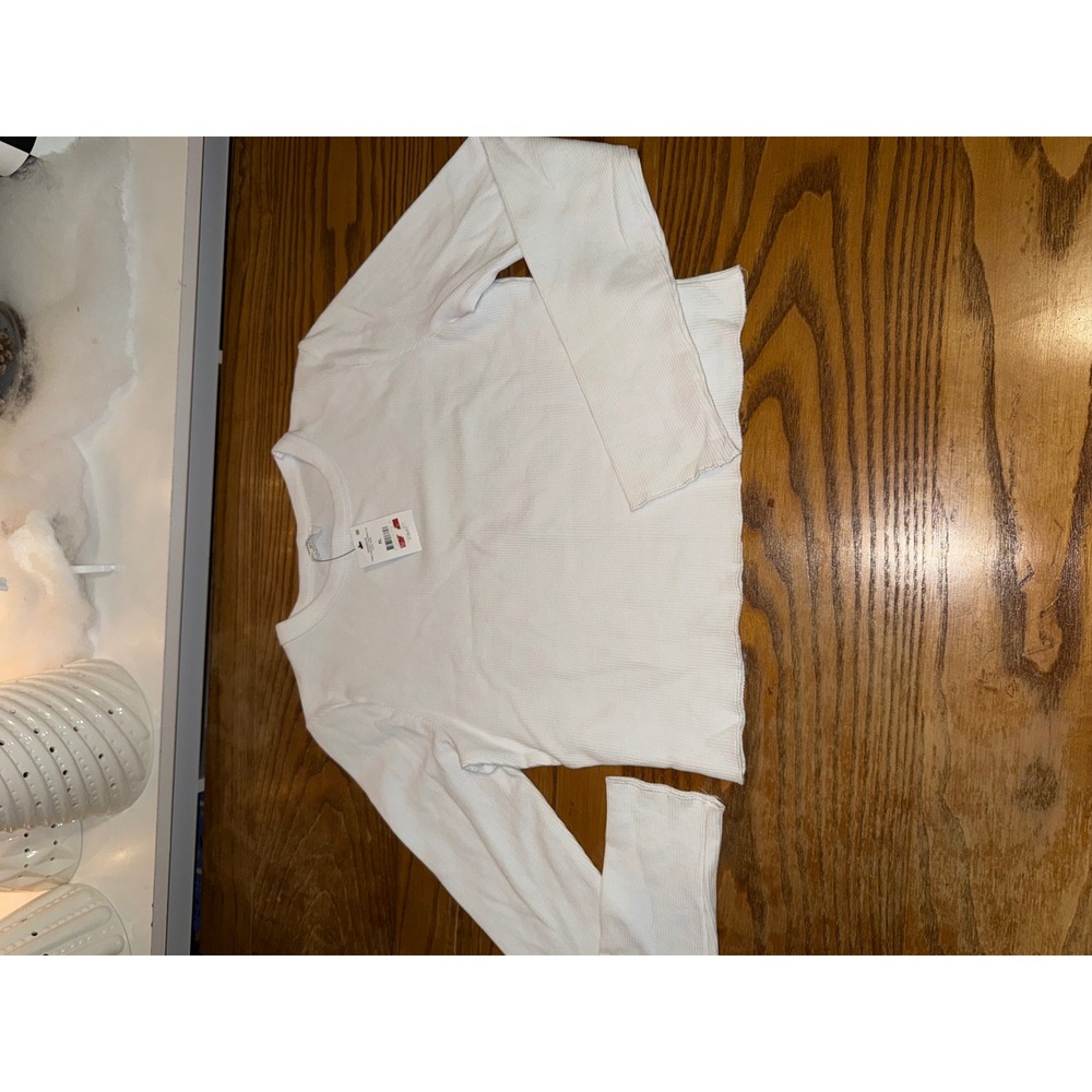Cotton‎ On Kids White Waffle Knit Long Sleeve Top Size XL